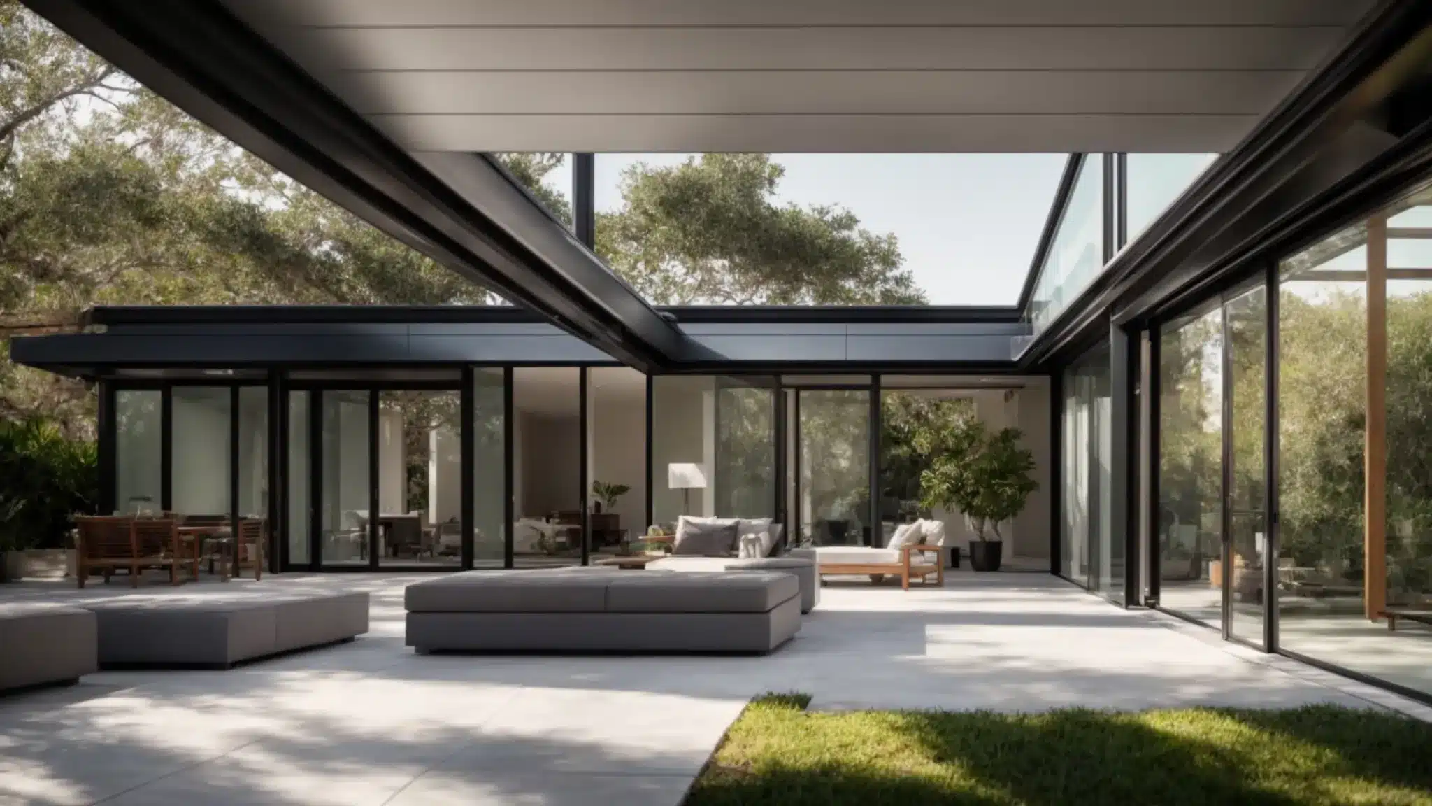 a sleek aluminum roof glistening in the florida sun, exuding modern elegance and energy-efficient design.