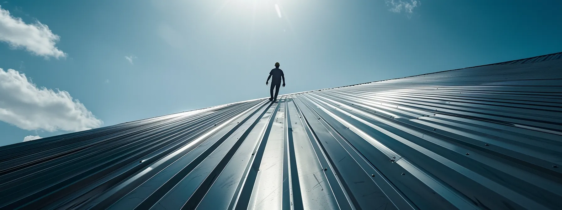 a skilled metal roof replacement contractor in florida carefully inspecting the quality of materials under the bright, hot florida sun, ensuring they meet the highest standards for durability and performance.