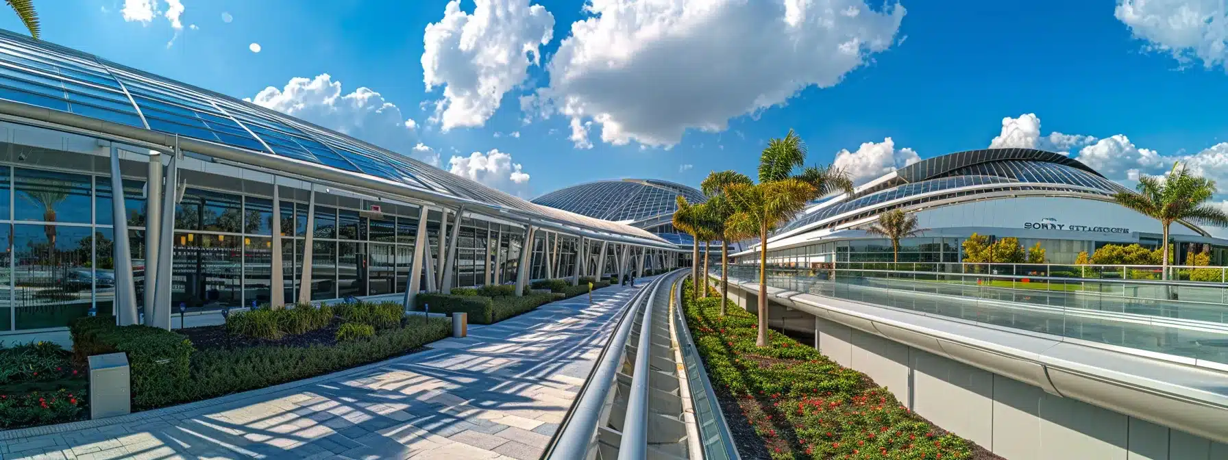 a shiny metal roof with a series of sleek, modern ventilation systems installed to maximize energy efficiency in the hot florida climate.