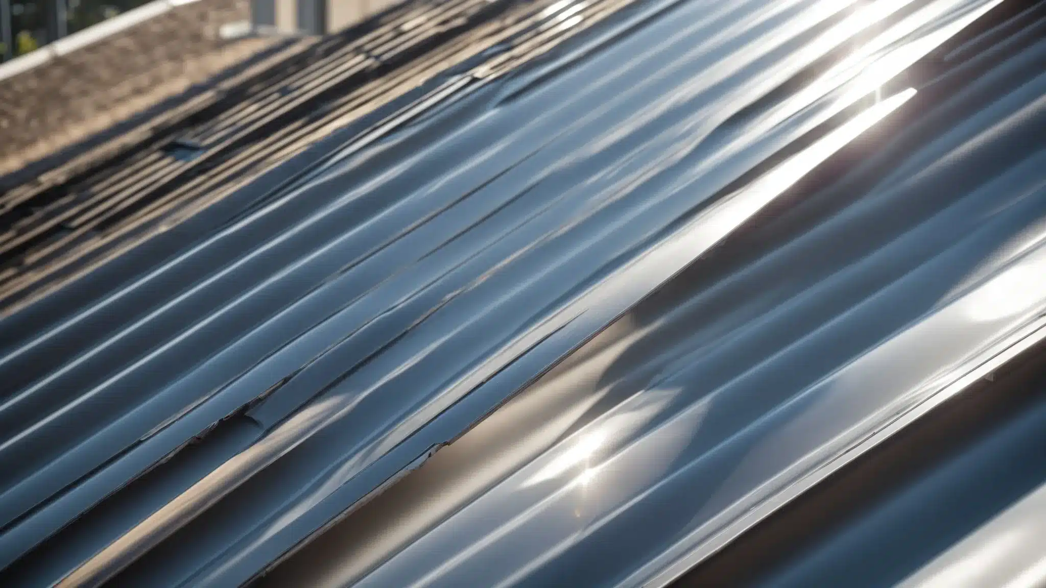 a shiny sheet metal roof glistening in the florida sun, showcasing durability and energy efficiency for long-term value.